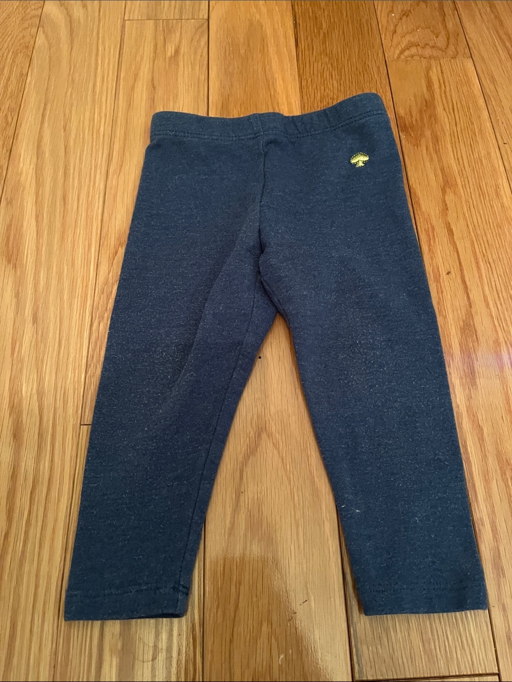 kate spade Girls Denim Blue Leggings with Gold Spade Embroidered Accent